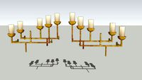 WALL CANDELABRA, CONTEMPORARY, GILT BRONZE