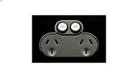 4025Twin Switch Socket Outlet, Saturn, 250V, 10A, Horizon Black