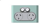 4025Twin Switch Socket Outlet, Saturn, 250V, 10A, Ocean Mist