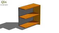 Qin Q2 Bamboo Shelf - Extension 800 with Back - Caramel Color