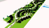 Coved design on long narrow tract