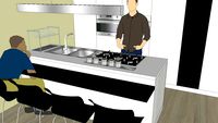 Cucina Moderna con Penisola e zona Pranzo