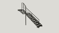 Escalier style indus 1/4 quart tournant avec palier