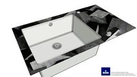 Deante Capella - ZSC AB1C - Zlewozmywak granitowo-szklany z grafiką 1-komorowy z ociekaczem - 1-bowl granite-glass sink with drainer- with graphics