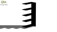 Qin Q4 Bamboo Shelf - Extension 800 - Stained Dark Gray Color