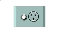 4015Single Switch Socket Outlet, Saturn, 250V, 10A, 1 Gang, Ocean Mist