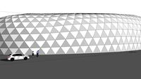 geodesic shell construction, wood structure sport complex