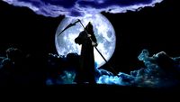 Grim Reaper in moonlight