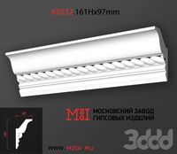 Карниз потолочный с рисунком лепнина гипс K0232.161Нx97mm