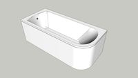 Viride 1700x750mm bath with curved corner