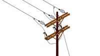 33kV_DeadEnd_Pole Wood Crossarms & Braces using generally Hubbell-Anderson-Chance-Utility Products x Carl U