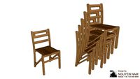 GHẾ GỖ XẾP CHỒNG ( BÀN ĂN )