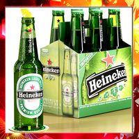 High Detailed Heineken Beer Bottle - 6 Pack Cardboard box, Coaster and Lemon.3d model