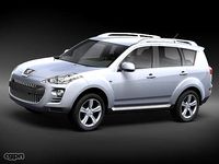 Peugeot 4007 mid-poly3d model