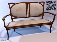 Art Nouveau sofa3d model