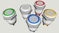 Botão Aço Inoxidável 12mm Momentâneo À Prova D' Água LED Colorido Reset automático