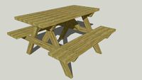 Low poly picnic table