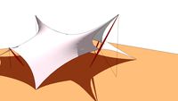 double hypar model with openings for ventilation by gravity