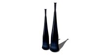 NOEMIE 2 vases en verre bleu nuit REF 165504 PRIX 120.00