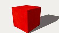 Design red footstool - CUBE design footstool