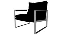 Charles Lounge Chair in Black Eco Leather by Modloft