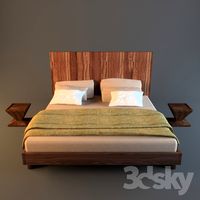 bed natura 5 &amp; bedside table Caramella by RIVA 1920