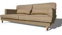 ANSELME Canapé à roulettes 3 places en coton beige REF 166493 PRIX 650.00
