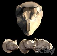Gypsum head of wild animals
