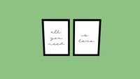 Conjunto de quadros/imagem para Quarto de Casal Escandinavos Frases - All You Need is Love - Bruna Malheiros
