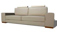 DAYTONA Canapé avec têtières 3 places en tissu beige chiné REF 166523 PRIX 799.00
