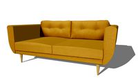 GABY Canapé 3 places en tissu jaune moutarde REF 165961 PRIX 499.00