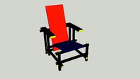 Red and Blue Chair by Gerrit Rietveld
