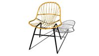 PÉTUNIA Fauteuil en rotin et métal noir REF 166269 PRIX 89.99