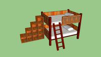 Beadboard Bunkbed with Shelves