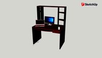 Simple computer desk with hutch