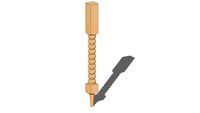 01010285-1 CHARLESTON BEAD COLUMN DBL SQ. WITH FOOT 3 X 3 X 35.25
