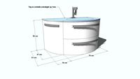 Mobile bagno Arcom Ly curvo con lavabo cristallo extralight