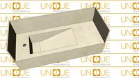 37X95 BANCADA PADRÃO FIT COLINA - CUBA ESCULPIDA EM PORCELANATO - MODELO 1 CAÍDA LATERAL