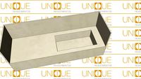 37X115 BANCADA PADRÃO FIT BASEL - CUBA ESCULPIDA EM PORCELANATO - MODELO RETO - PARA TORNEIRA DE PAREDE