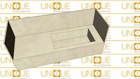 37X105 BANCADA PADRÃO FIT BASEL - CUBA ESCULPIDA EM PORCELANATO - MODELO RETO - PARA TORNEIRA DE PAREDE