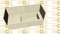 37X95 BANCADA PADRÃO FIT BASEL - CUBA ESCULPIDA EM PORCELANATO - MODELO RETO - PARA TORNEIRA DE PAREDE