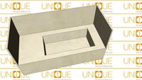 37X85 BANCADA PADRÃO FIT BASEL - CUBA ESCULPIDA EM PORCELANATO - MODELO RETO - PARA TORNEIRA DE PAREDE