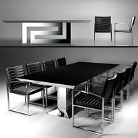 Стол и стулья Versace Greca Grand Dining Table & Chair