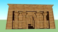 Egyptian shrine temple with winged sun