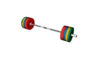 York 7 Ft Olympic Bar 500Lb Rated with Olympic Bumper Plates