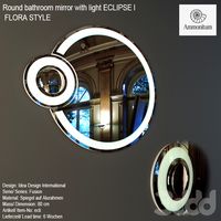 Round bathroom mirror with light ECLIPSE