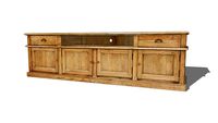 MARLONE Meuble TV 4 portes 2 tiroirs en pin recyclé vieilli REF 166865 PRIX 599.00