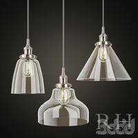 20TH C. FACTORY FILAMENT GLASS PENDANT