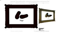 Quadro com Sapato Dourado de Bebê