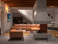 Living room 9 night3d model